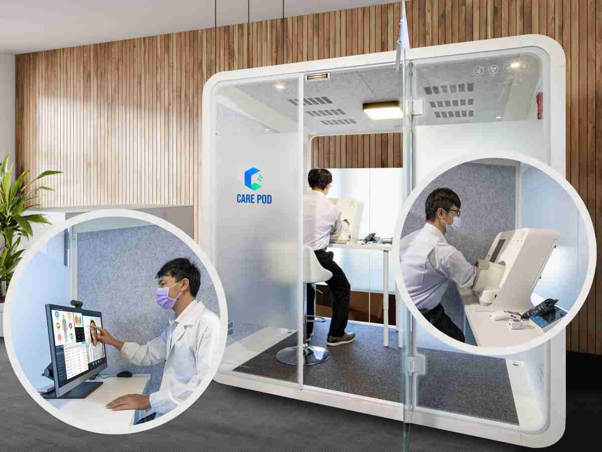 达擎于医疗科技展中展出＂远距诊疗舱＂，，，，以因应医疗数字化及社会高龄化趋势下、、复诊及慢性病患等族群对于远距看诊需求逐渐升高所推出的创新整合方案。。。。多功能合一、、高隐私性的远距诊疗舱可根据病患端与医师端的不同需求，，，，提供弹性化及客制化功能，，，，节省医生和病患的精力及时间